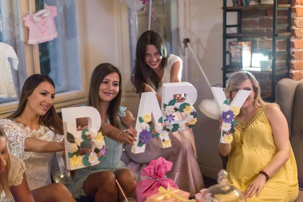 Girls on the baby shower