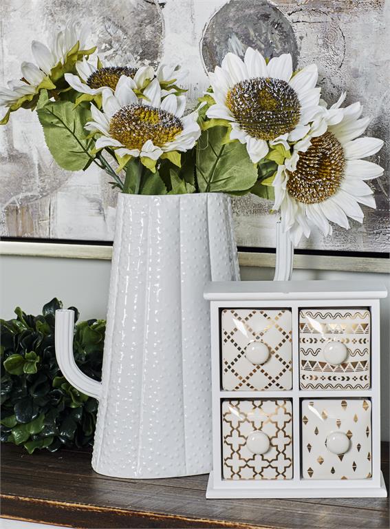 Cactus White Vase - 2 Branches Elevate Home Decor - Vases