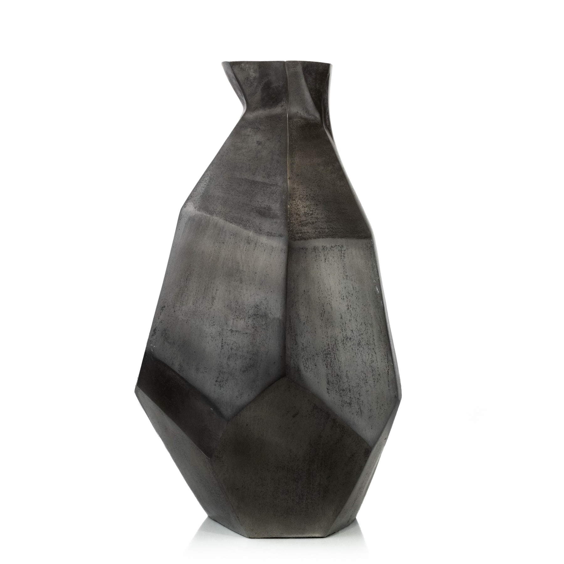 Graphite Gray Aluminum Metal Vase Elevate Home Decor - Vases