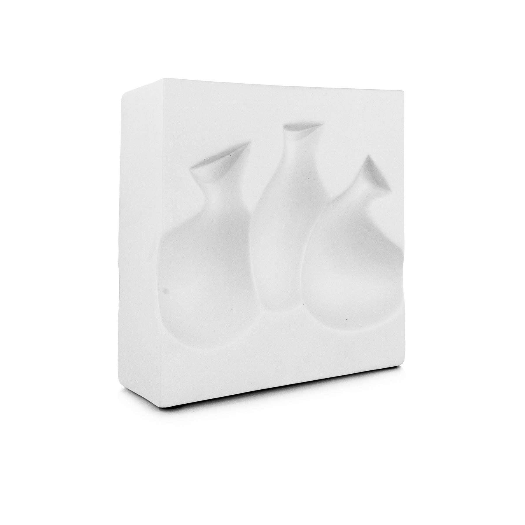 Powder White Ceramic Vase - Large White Elevate Home Decor - Vases