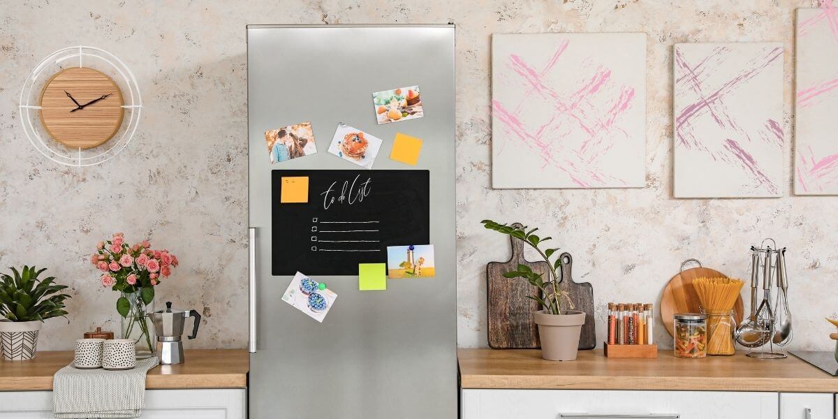 Chalkboard as a refrigerator decor idea