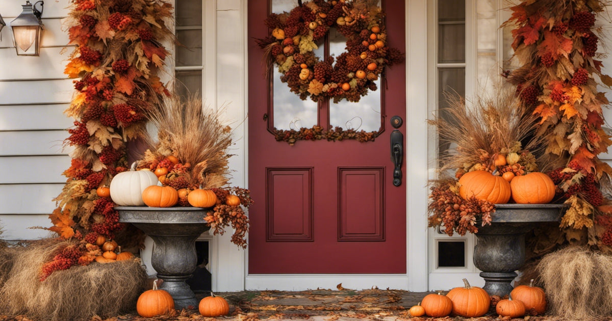 fall and thanksgiving door decor