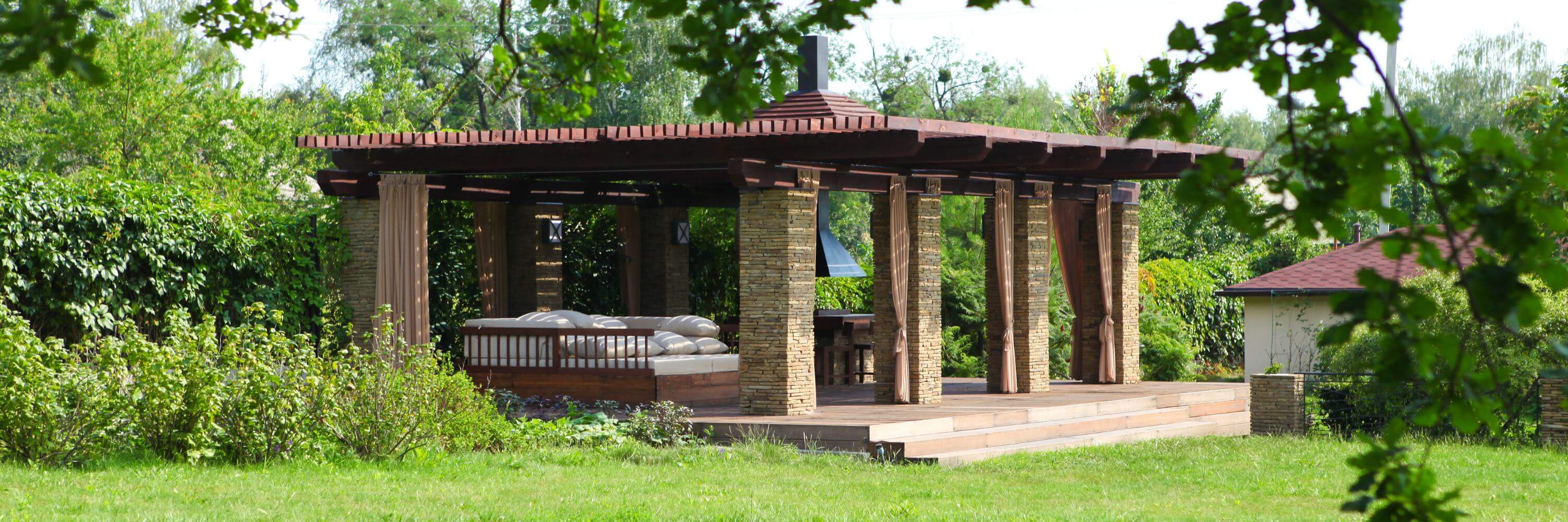 Covered patio in the garden