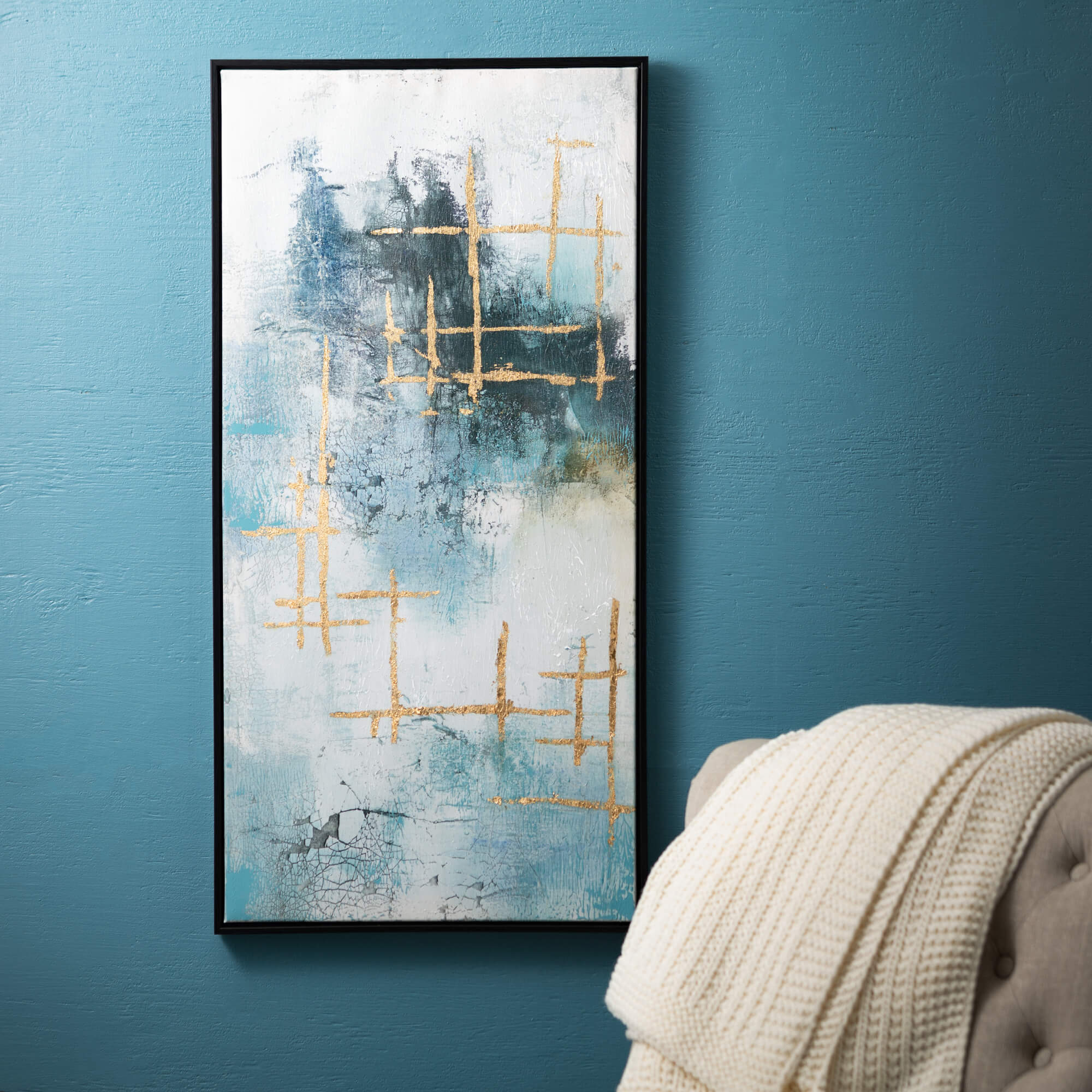 Abstract Blue Wall Art Duo Elevate Home Decor - Wall Decor