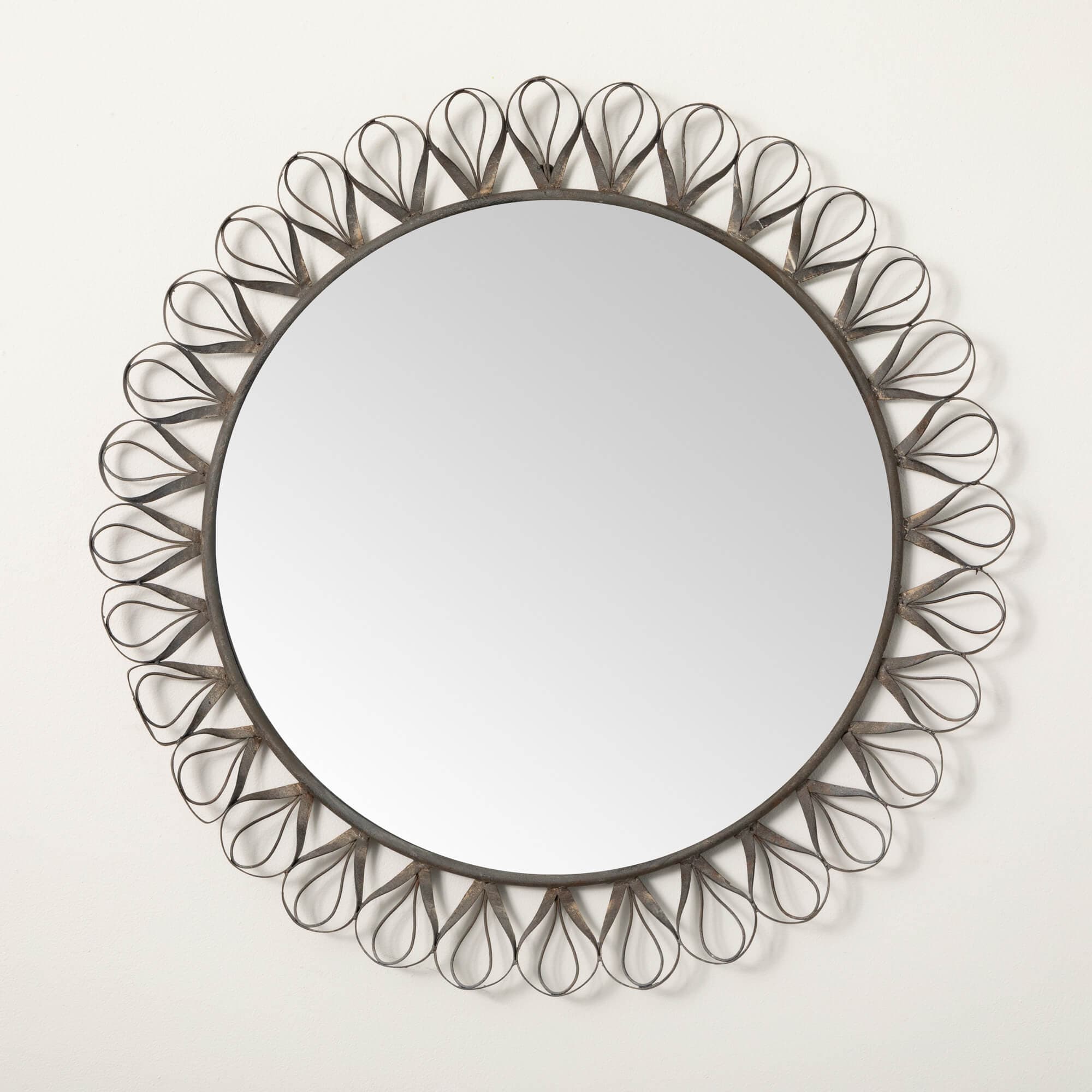 Baroque Scrollwork Round Wall Mirror Elevate Home Decor - Mirrors