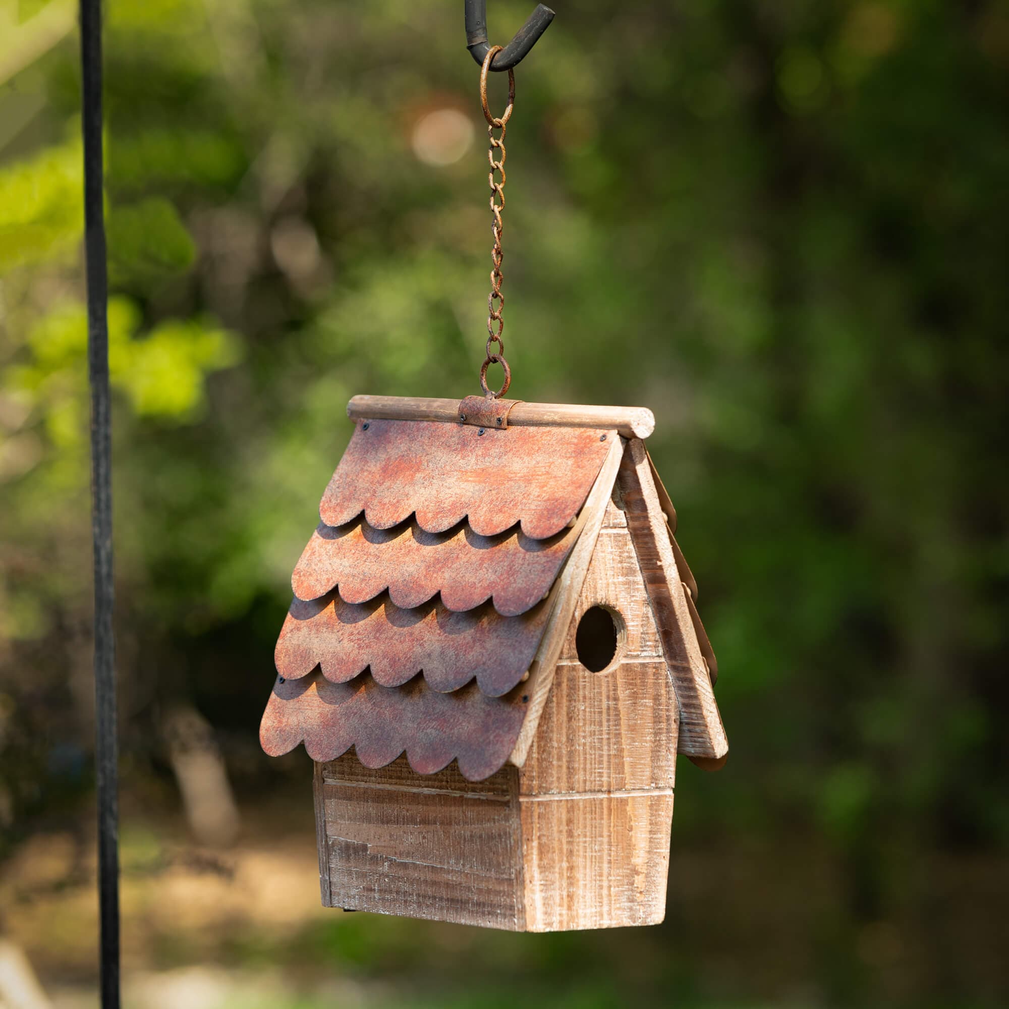 Birdhouse With Copper Roof Elevate Home Decor - Outdoors
