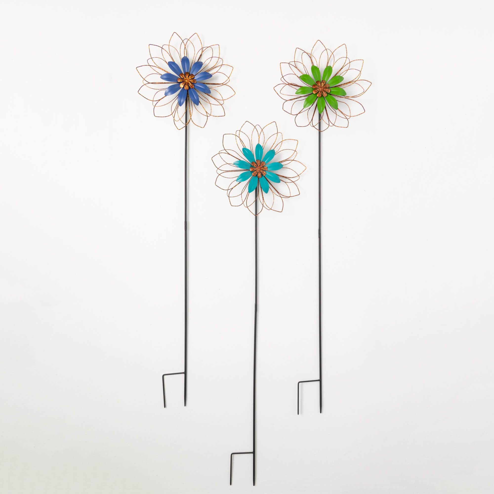 Blooming Color Flower Garden Stake Set Elevate Home Decor - Wall Decor