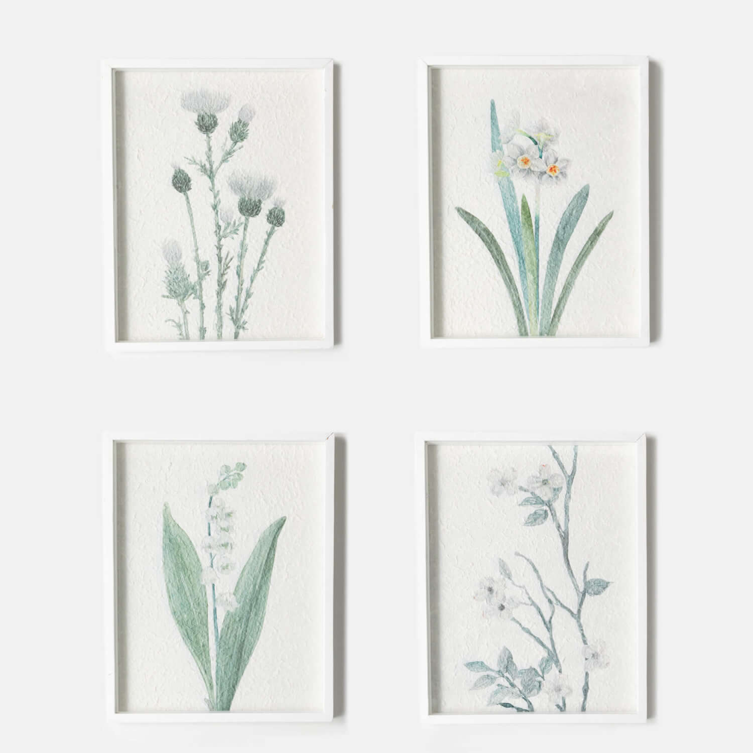 Botanical Handmade Paper Wall Art Set Elevate Home Decor - Wall Decor