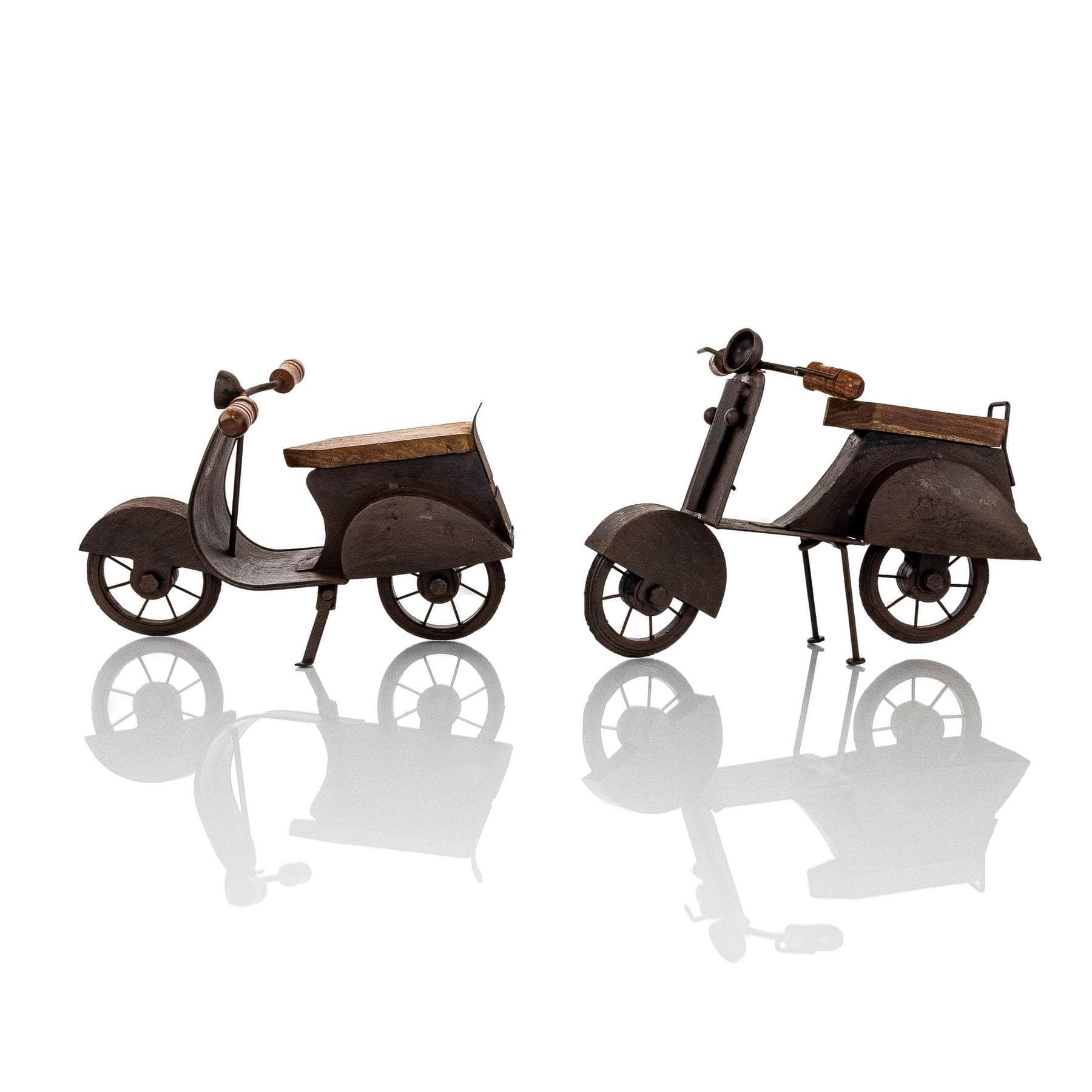 Brown Metal Scooters Elevate Home Decor - Sculptures & Statues