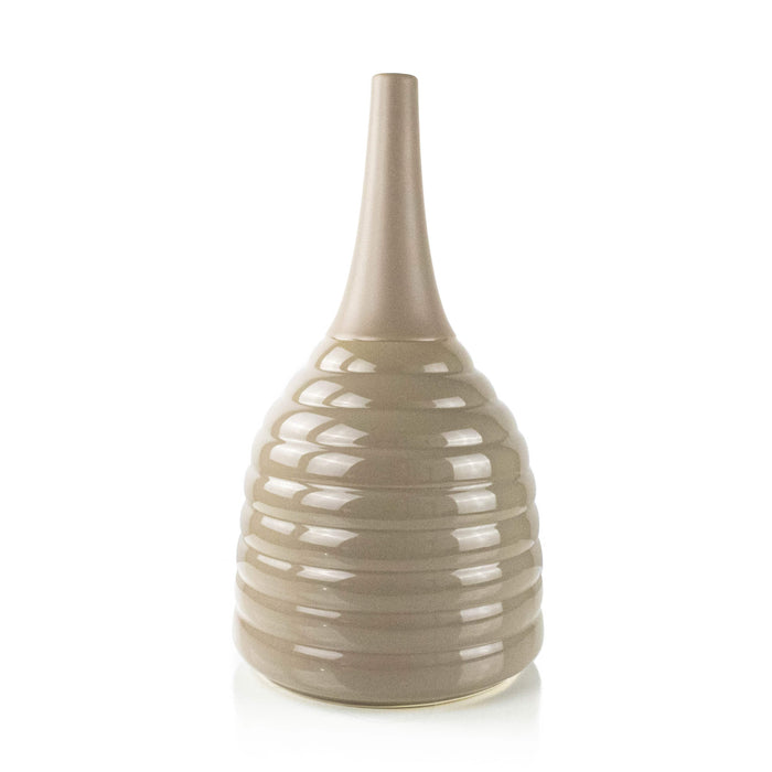 Brown Tall Ceramic Round Vase
