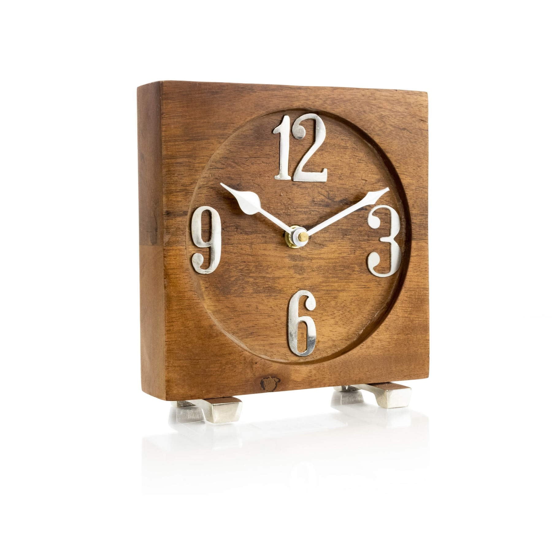 Brown Wood Table Clock Elevate Home Decor - Desk & Shelf Clocks