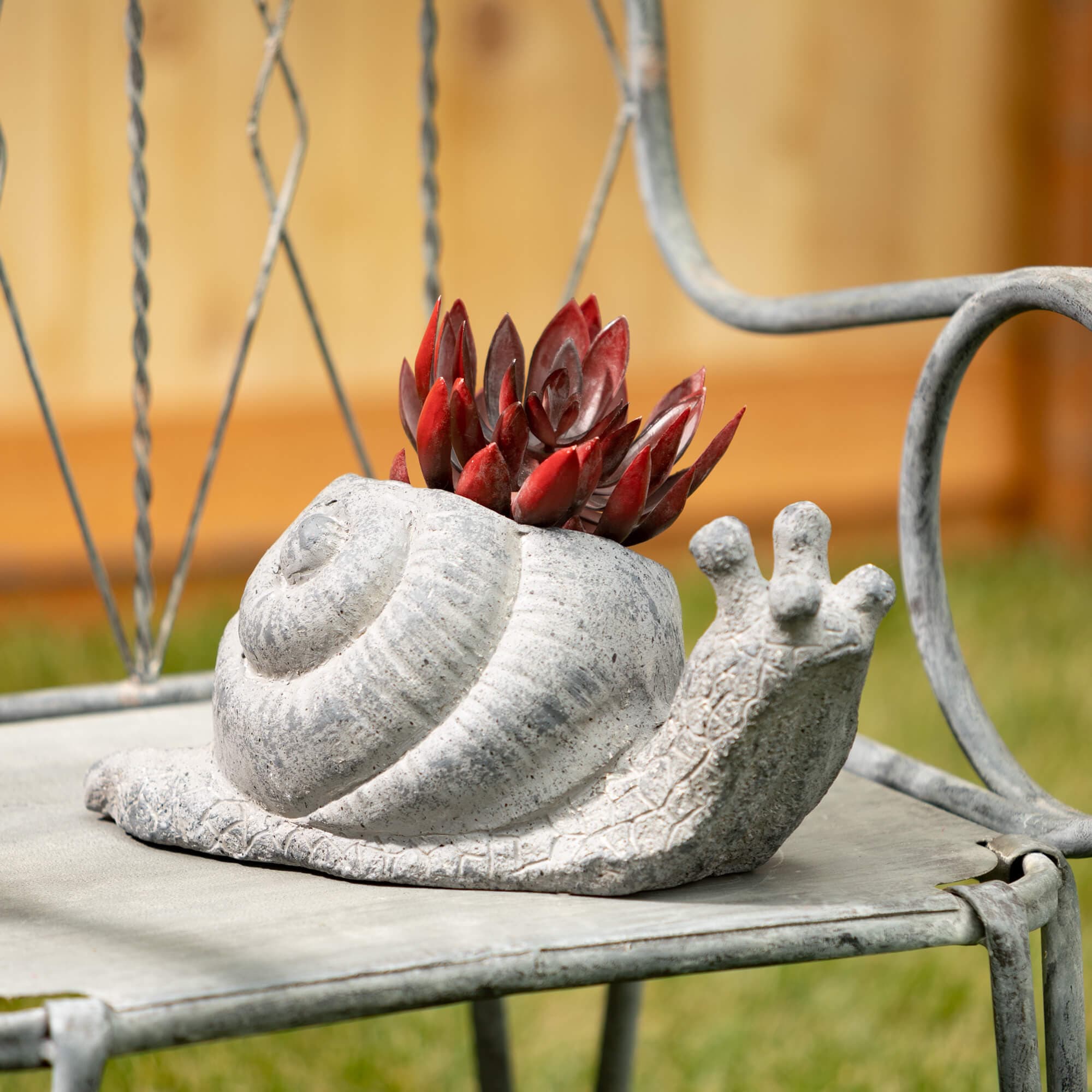 Charcoal Snail Planter Elevate Home Decor - Outdoors
