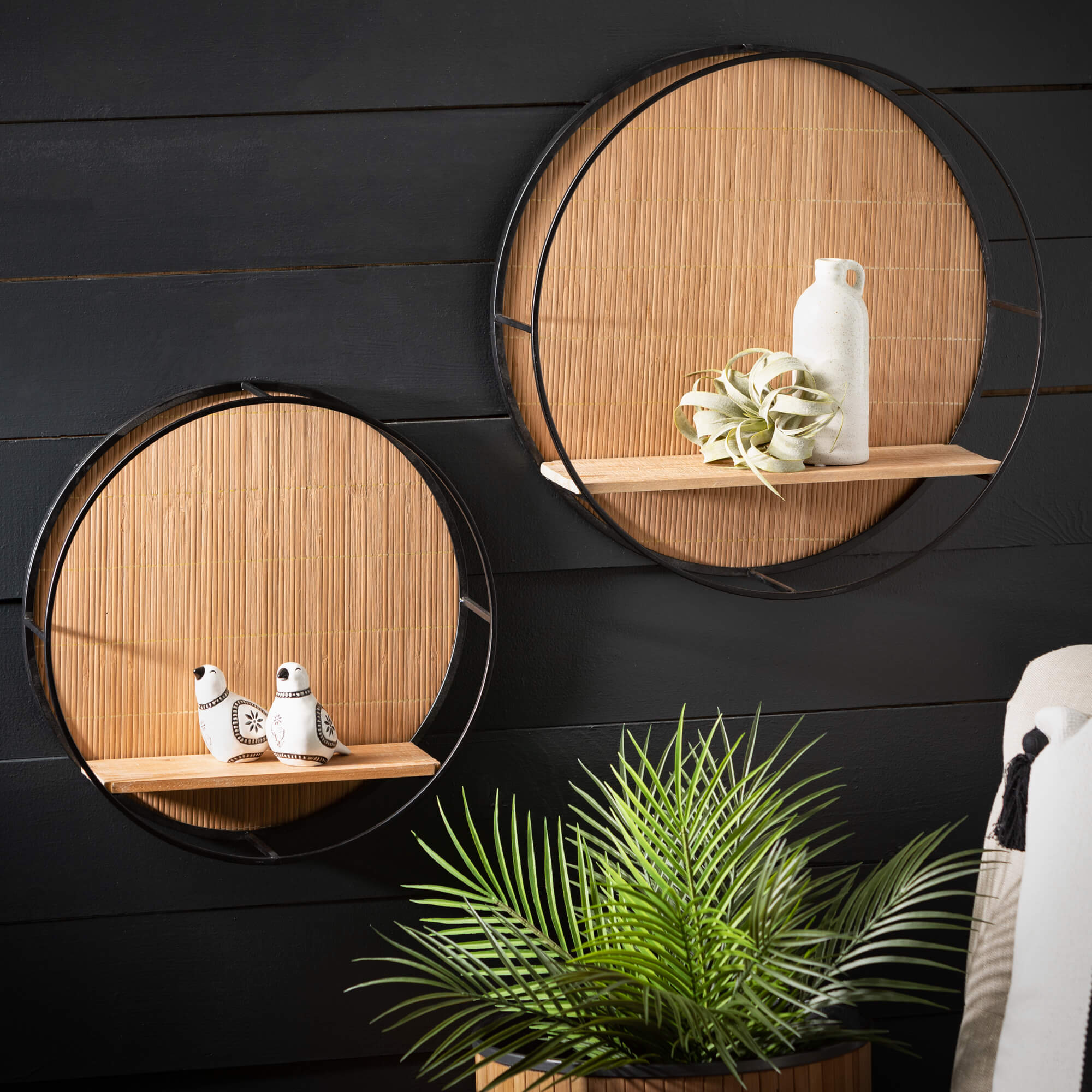 Circular Wood Wall Shelf Set of 2 Elevate Home Decor - Shelves