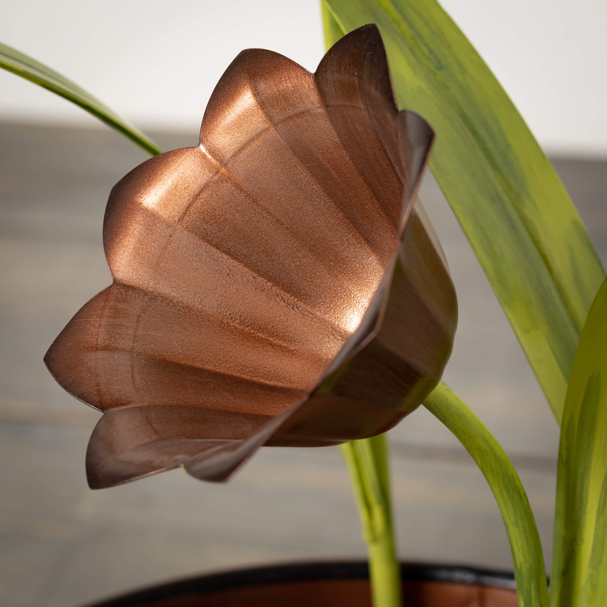 Copper Cala Lily Tabletop Fountain Elevate Home Decor - Outdoors