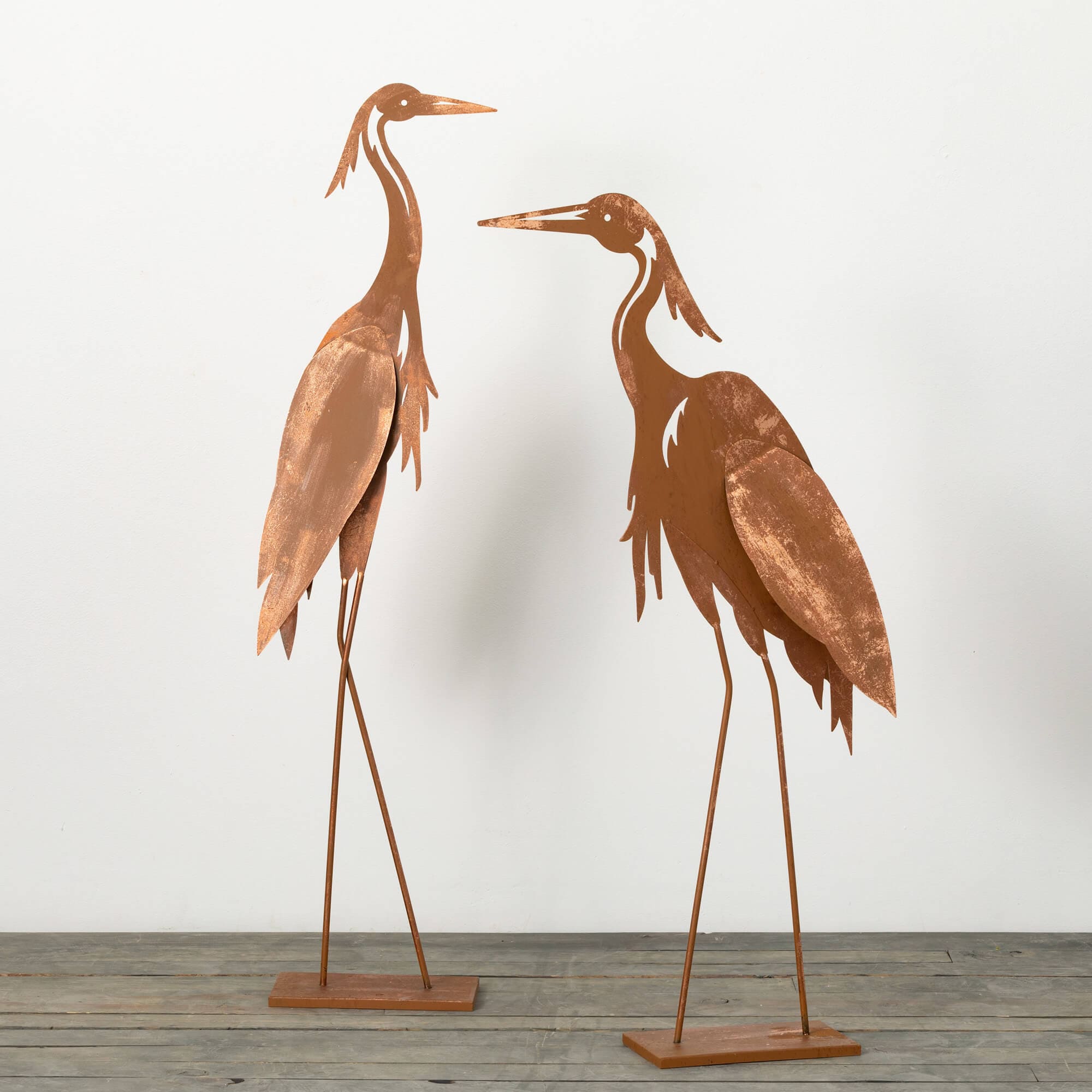 Copper Garden Crane Bird Figurines Elevate Home Decor - Figurines