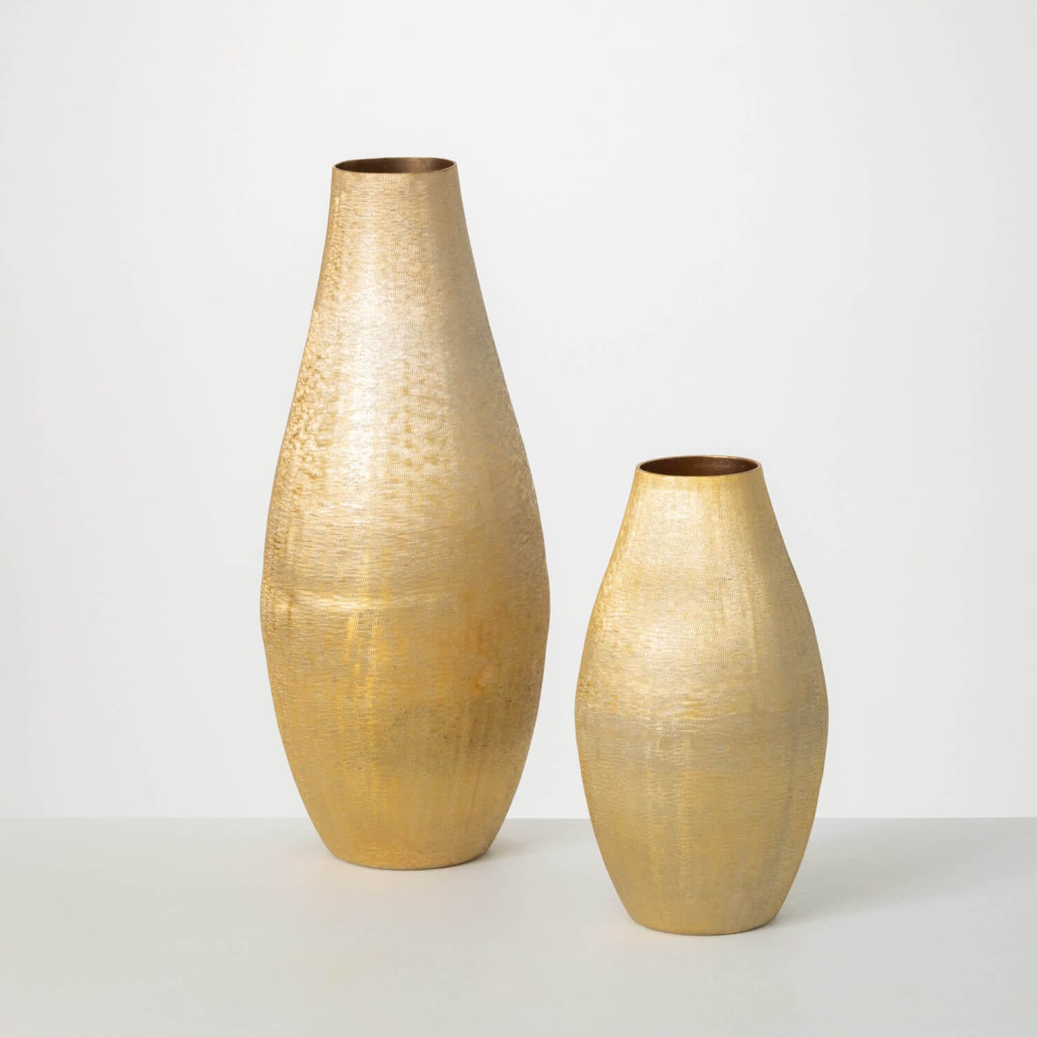 Elegant Brushed Gold Vase Set Elevate Home Decor - Vases
