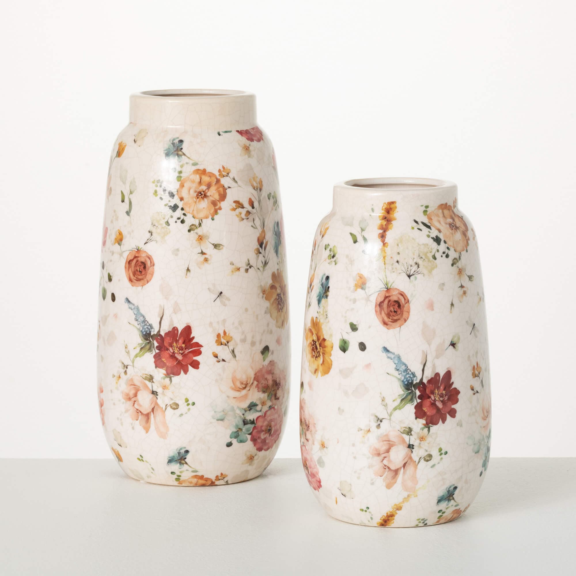 Elegant Floral Print Vases Elevate Home Decor - Vases