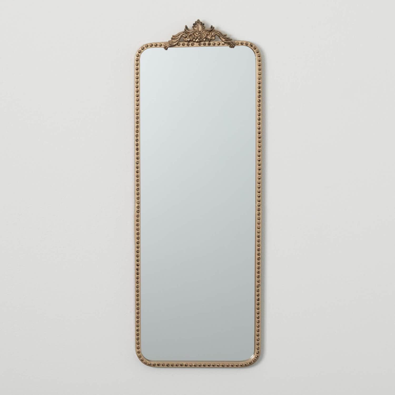 Elongated Gold-Trimmed Wall Mirror Elevate Home Decor - Mirrors
