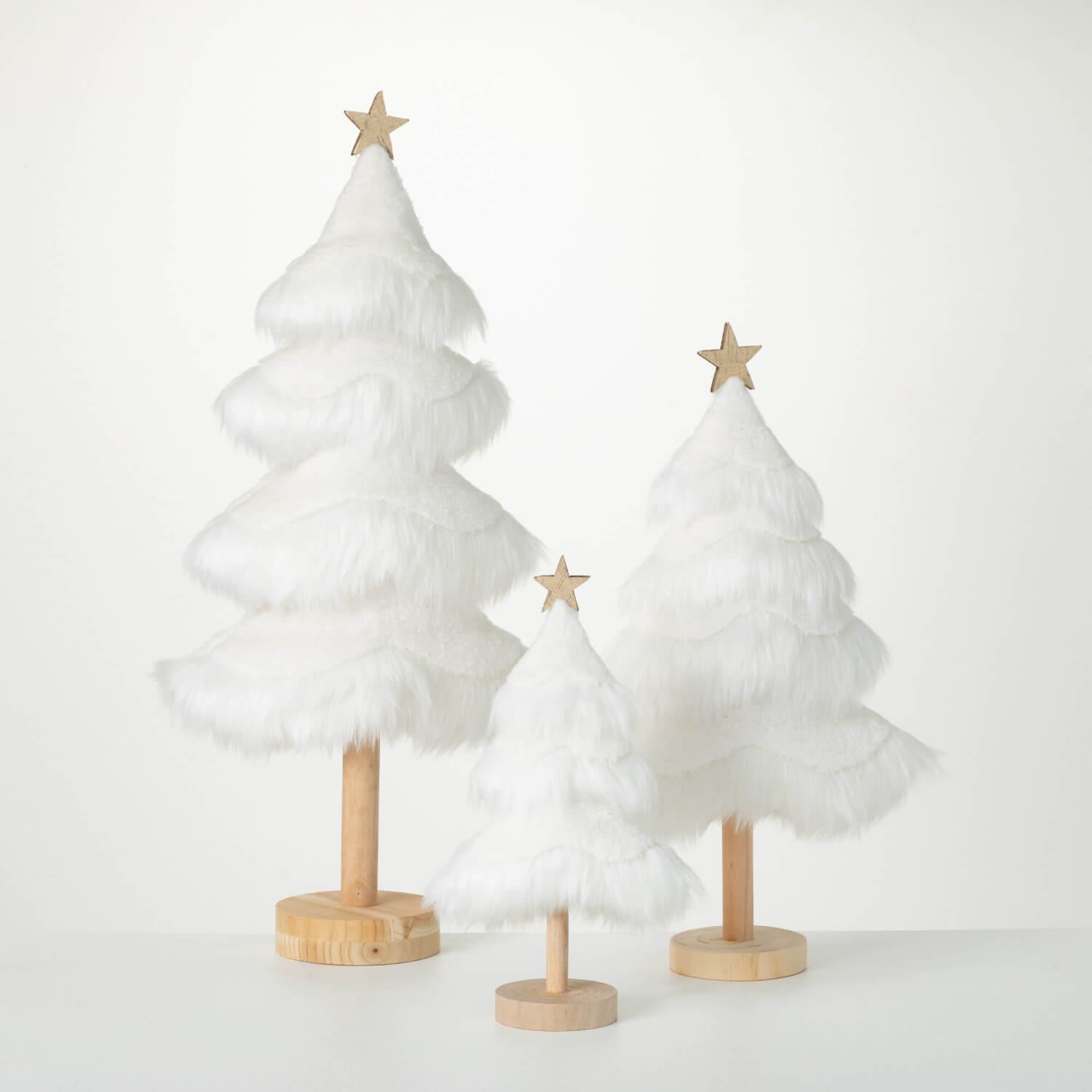 Faux Fur Christmas Tree Set Elevate Home Decor - Figurines