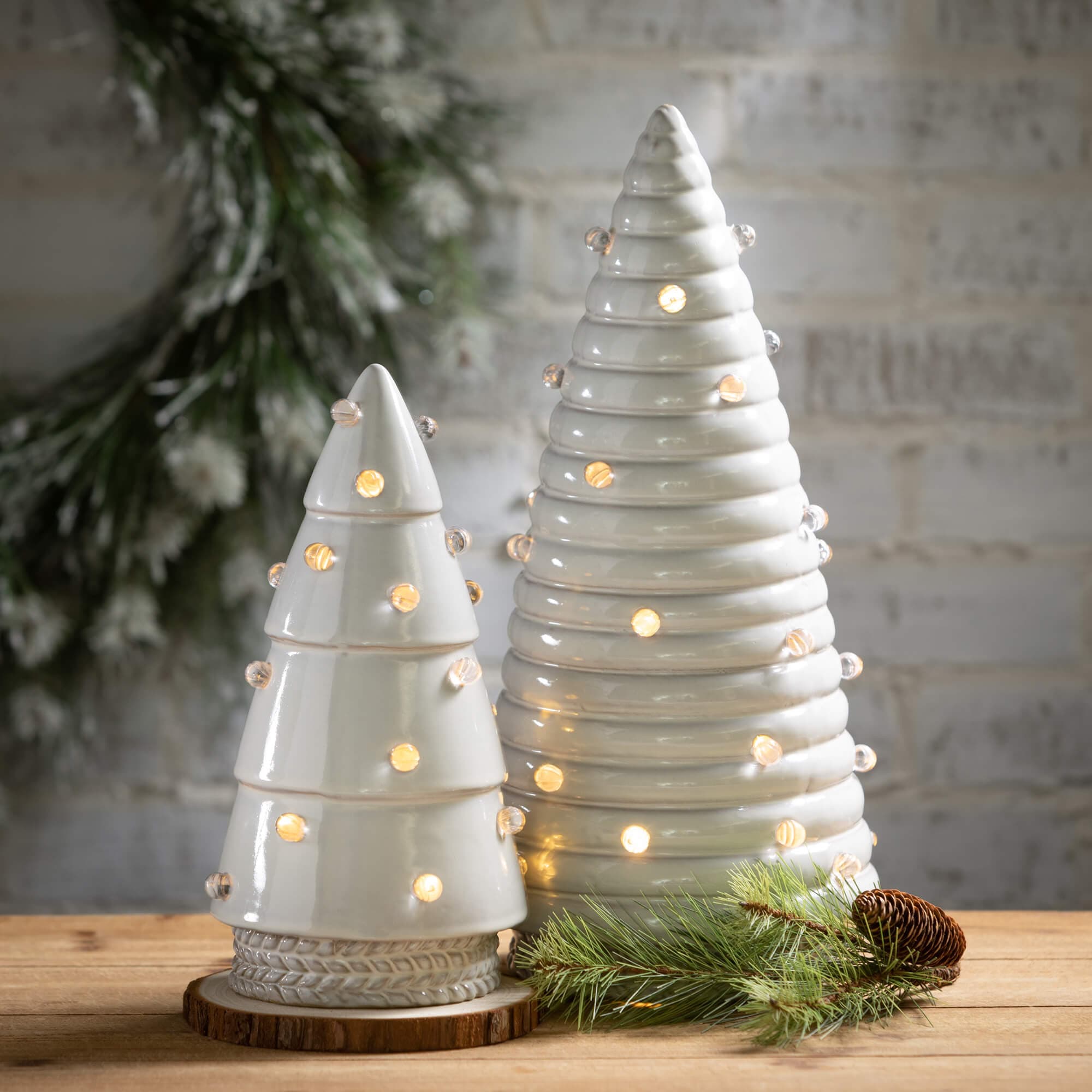 Festive Lighted Tree Set Elevate Home Decor - Figurines