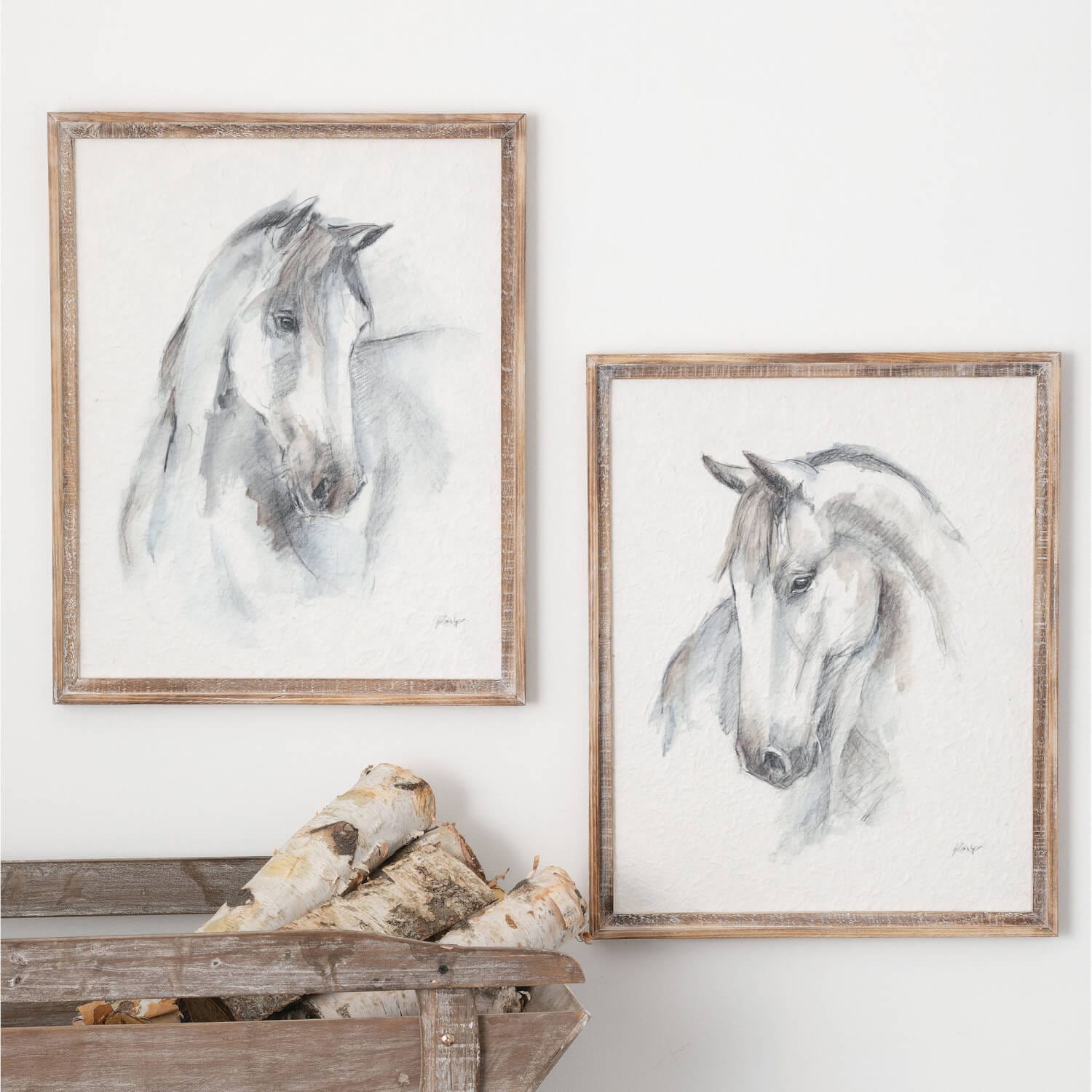 Framed Horse Wall Art Duo Elevate Home Decor - Wall Decor