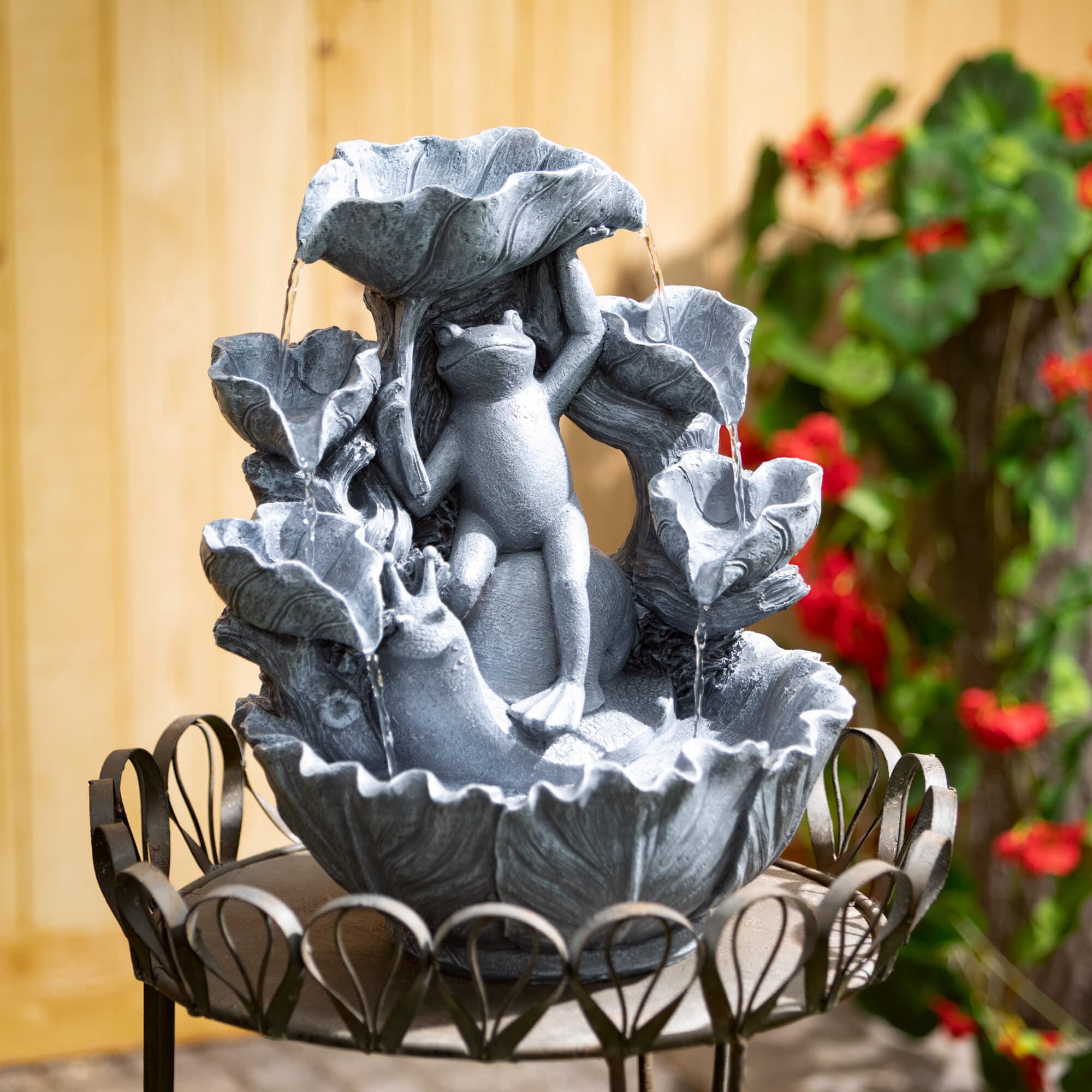 Frolicking Frog Tabletop Fountain Elevate Home Decor - Outdoors