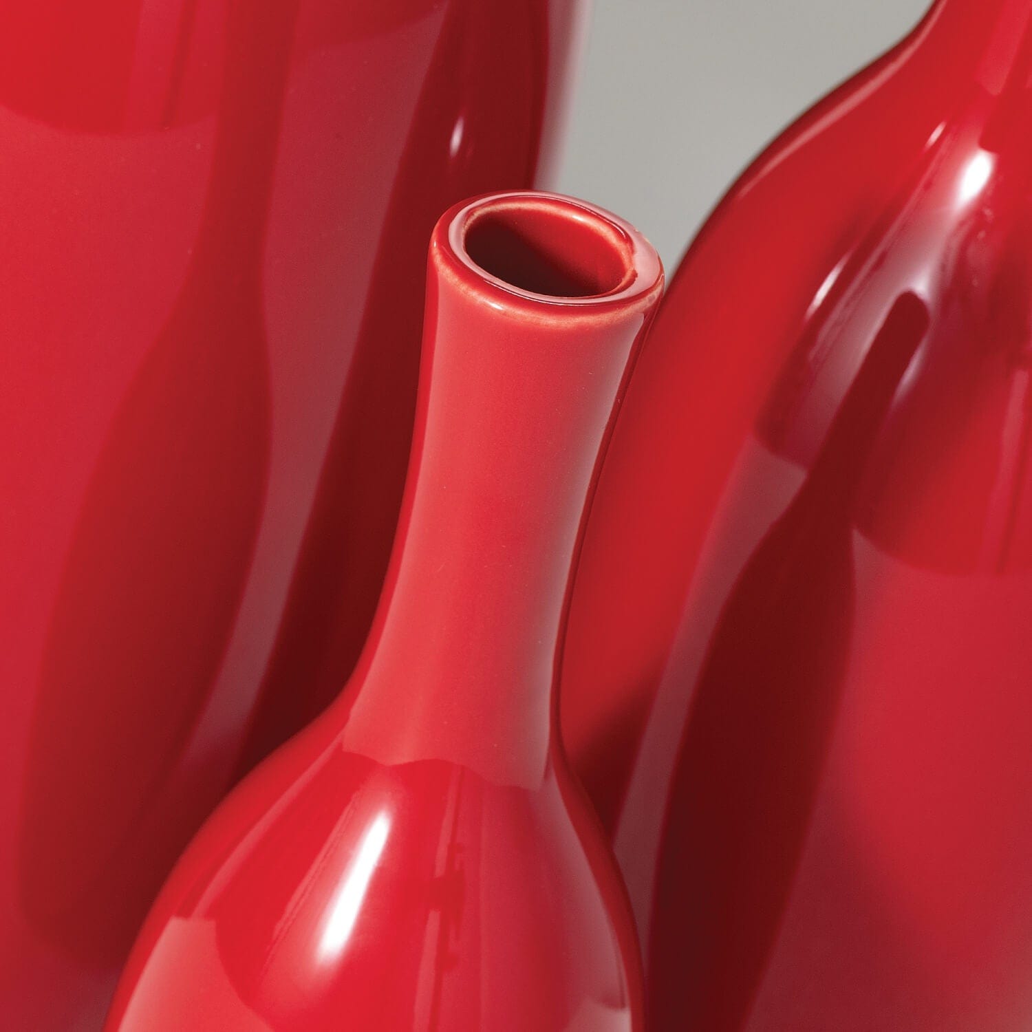 Glazed Ceramic Red Vases Elevate Home Decor - Vases