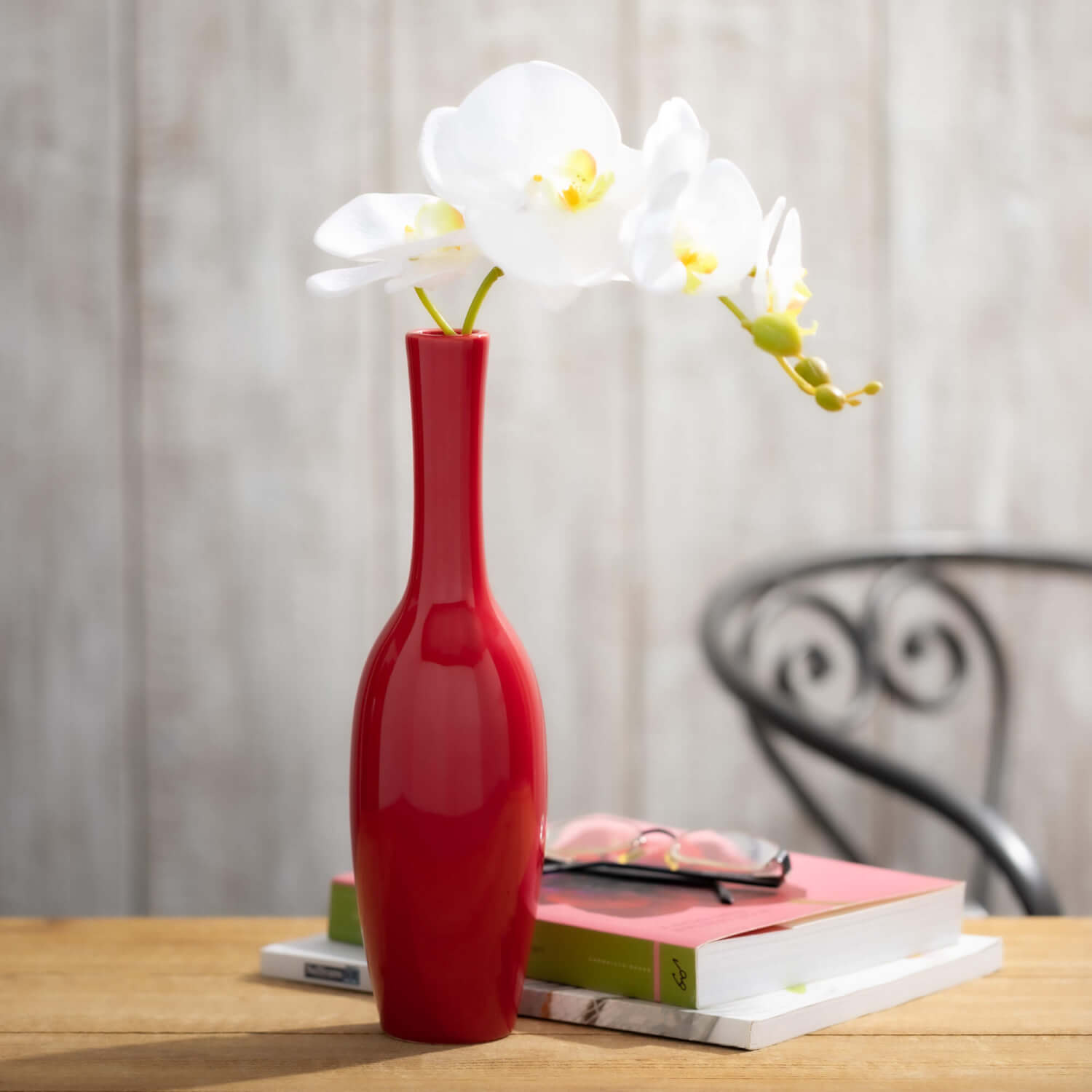 Glazed Ceramic Red Vases Elevate Home Decor - Vases