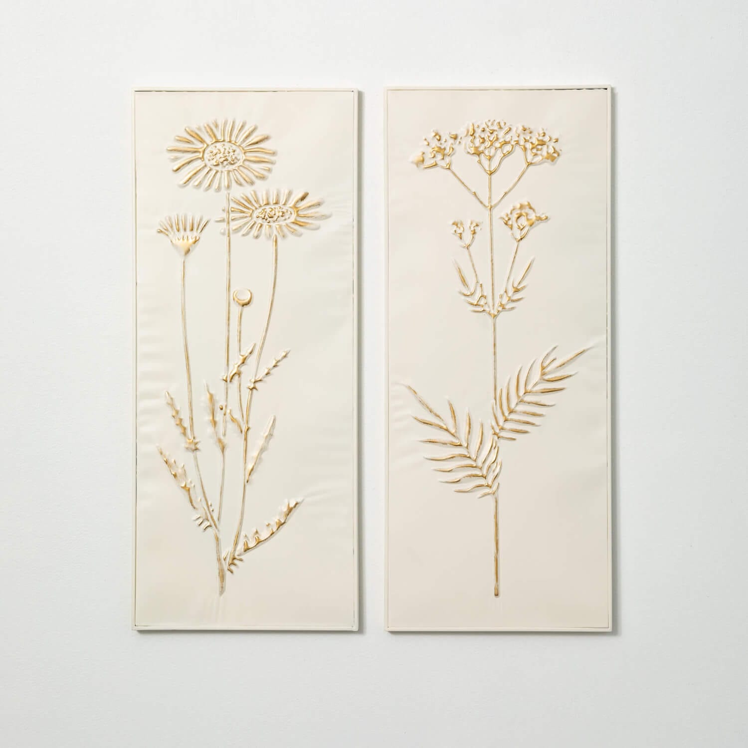 Gold-Brushed Botanical 3D Wall Art Panels Elevate Home Decor - Wall Decor