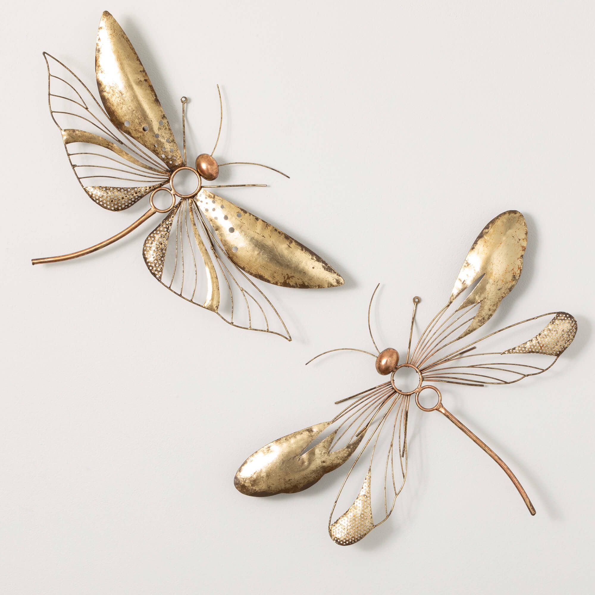 Gold Dragonfly 3D Wall Decor Duo Elevate Home Decor - Wall Decor