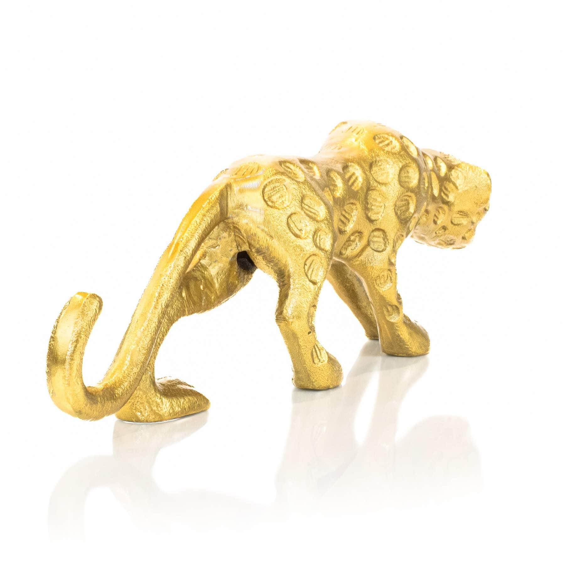 Gold Jaguar Animal Sculpture Elevate Home Decor - Sculptures & Statues