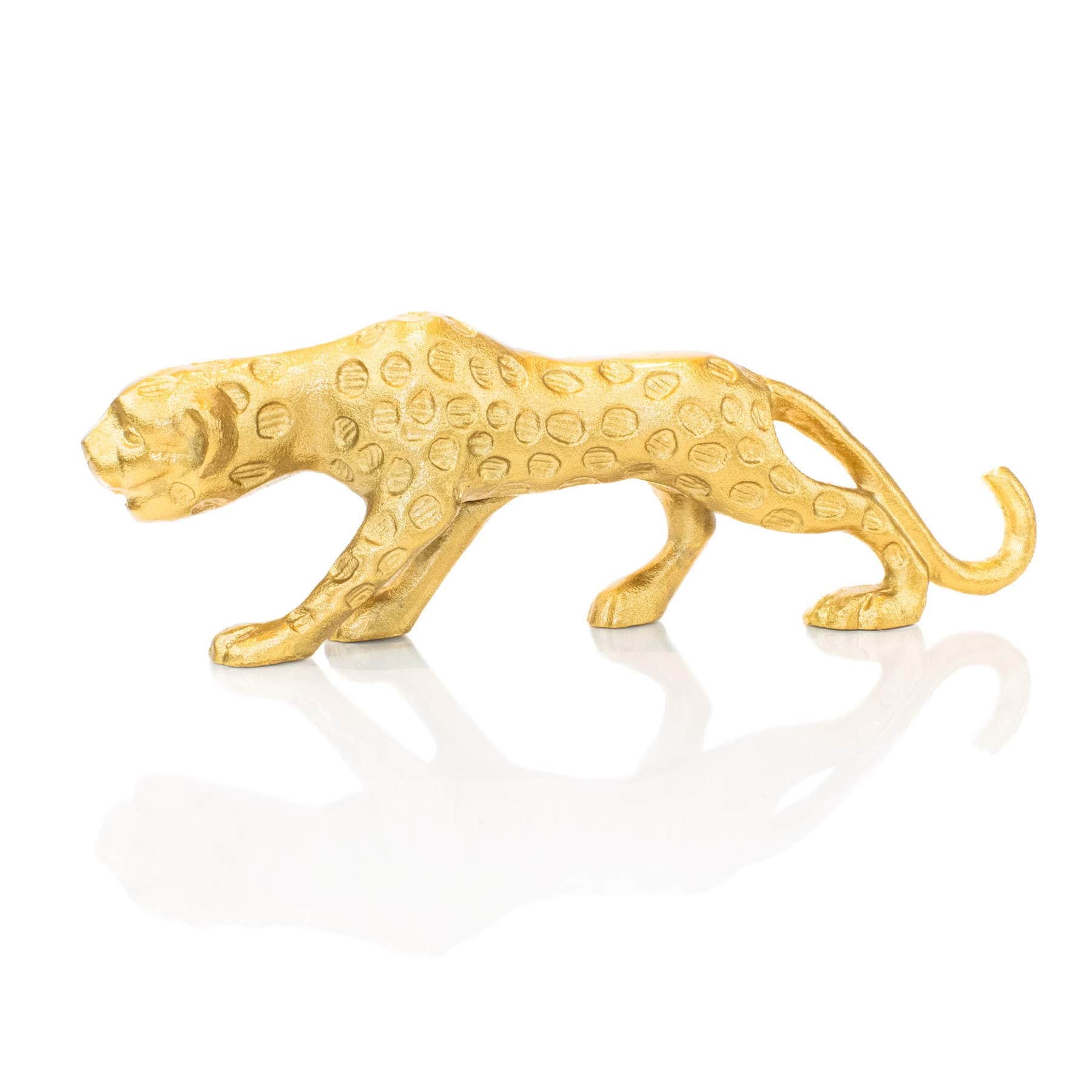 Gold Jaguar Animal Sculpture Elevate Home Decor - Sculptures & Statues