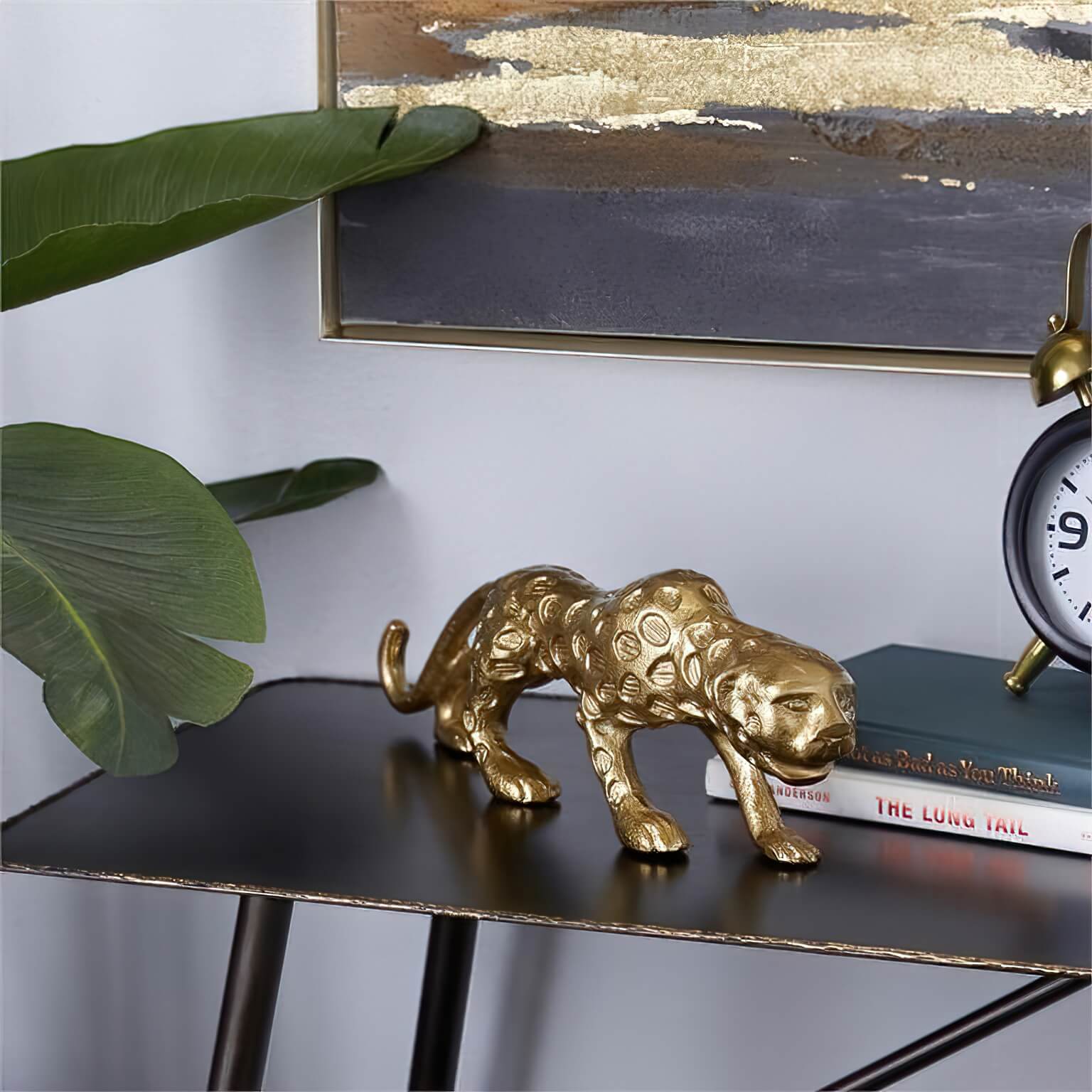 Gold Jaguar Animal Sculpture by Elevate Home Decor - Sculptures & Statues