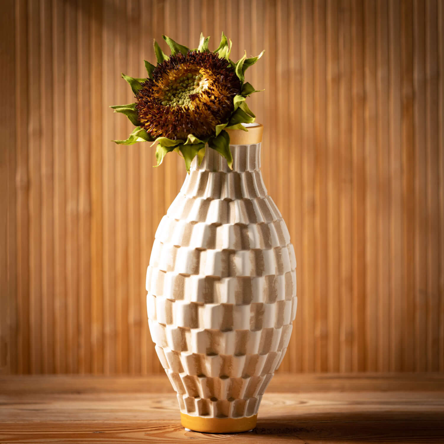 Gold Trimmed Geometric Vases Elevate Home Decor - Vases
