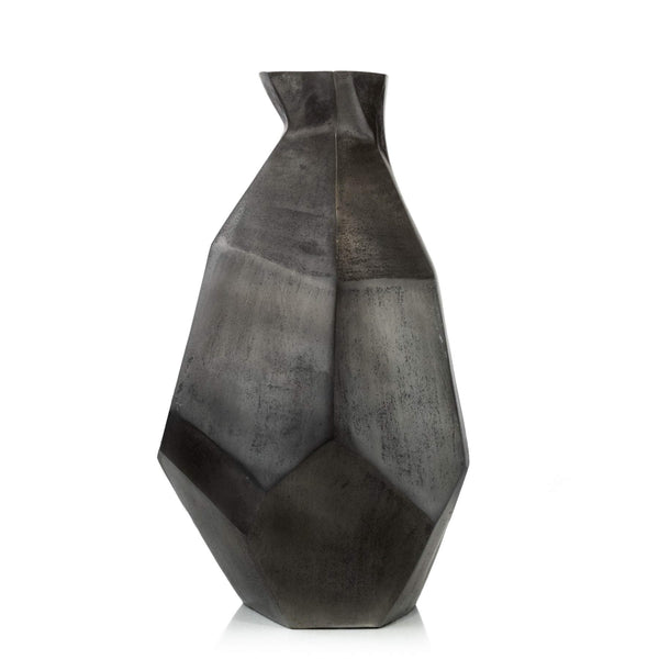 Graphite Gray Aluminum Metal Vase
