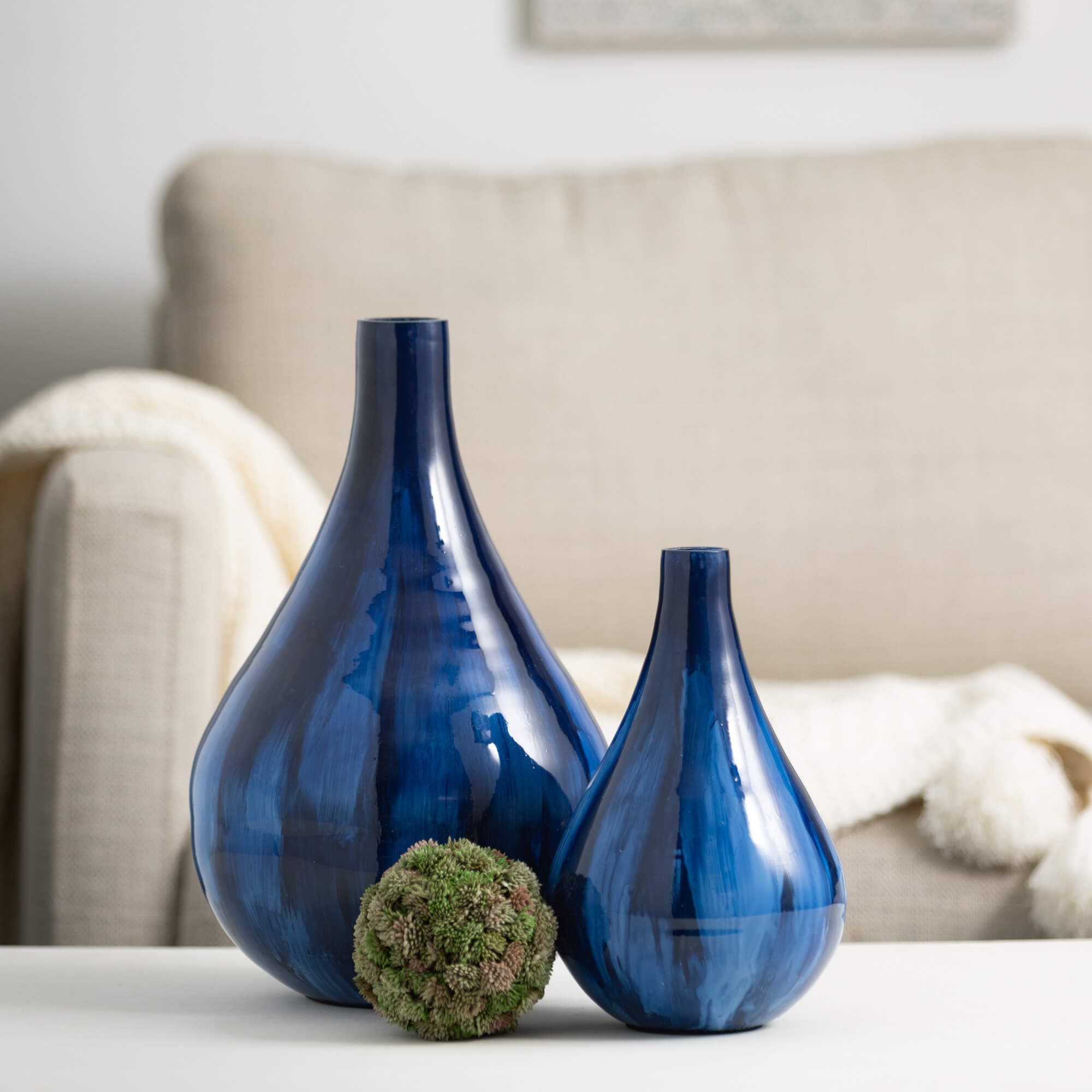 Handmade Cobalt Blue Glass Vases Elevate Home Decor - Vases