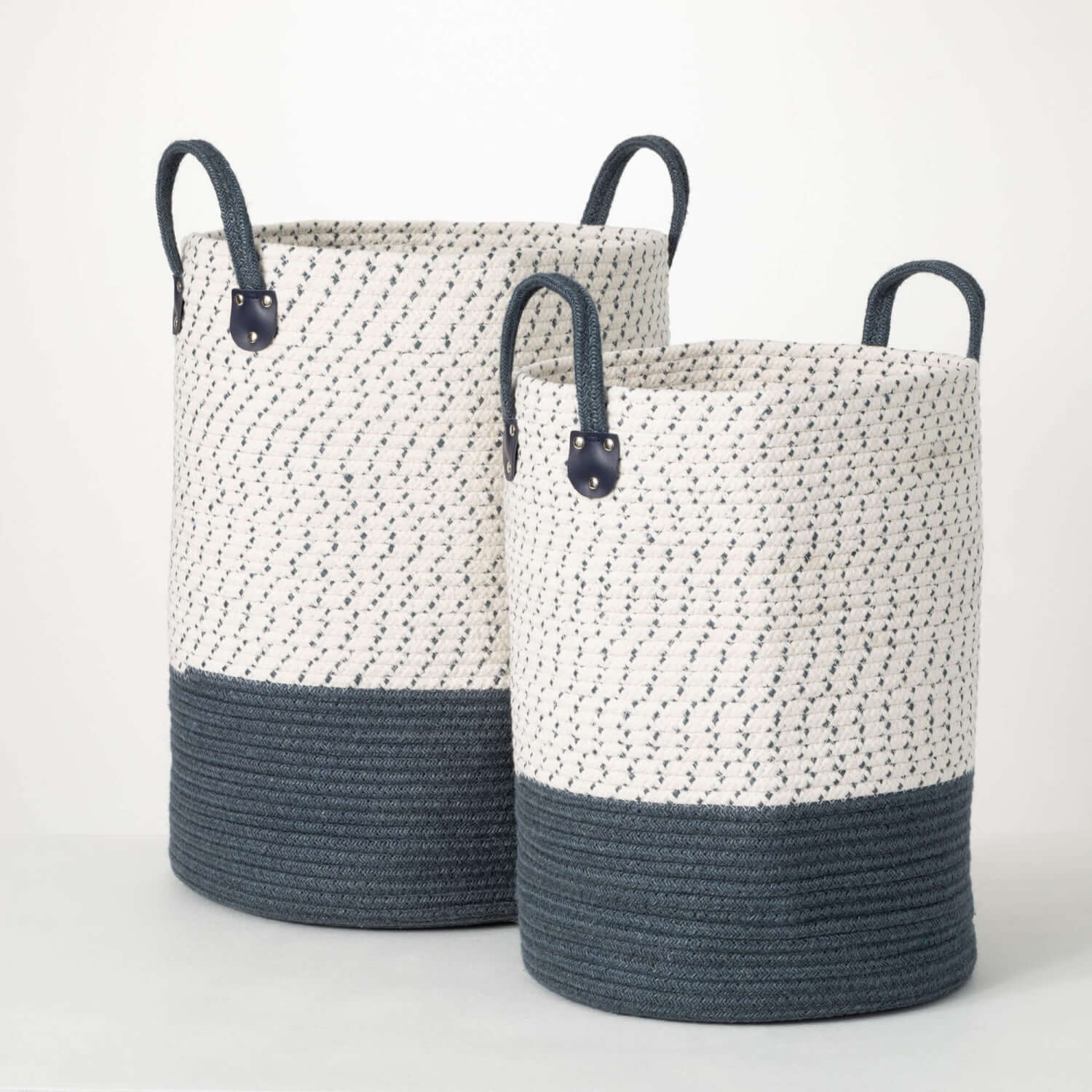 Indigo & White Canvas Baskets Elevate Home Decor - Baskets