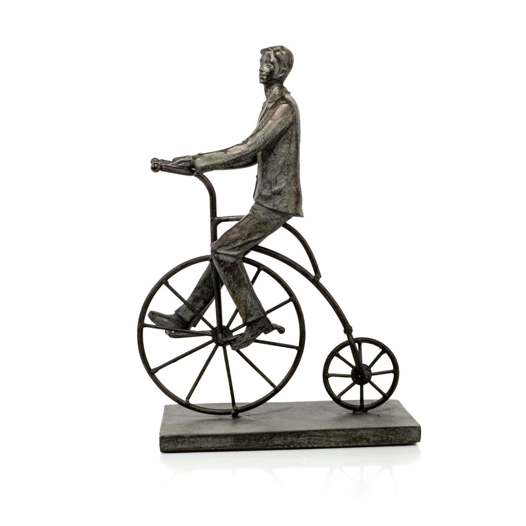 Man on a Bike Sculpture Elevate Home Decor - Sculptures & Statues