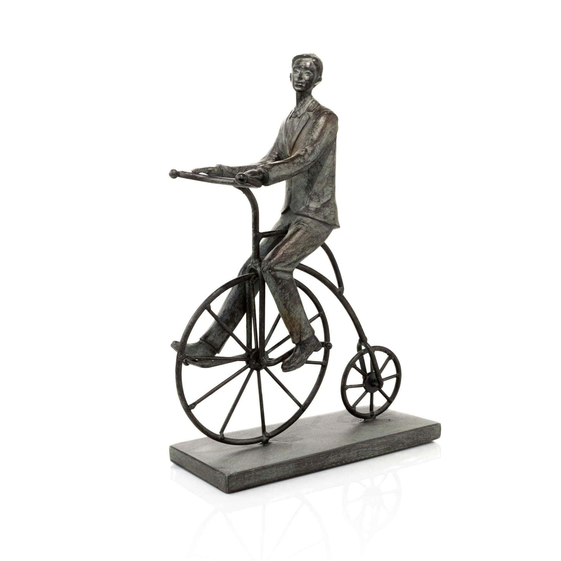 Man on a Bike Sculpture by Elevate Home Decor - Sculptures & Statues