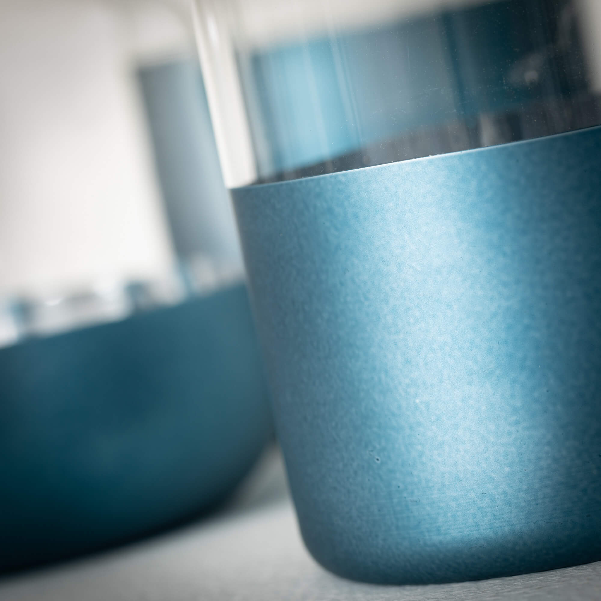 Metallic Blue Glass Bottle Vase Set Elevate Home Decor - Vases