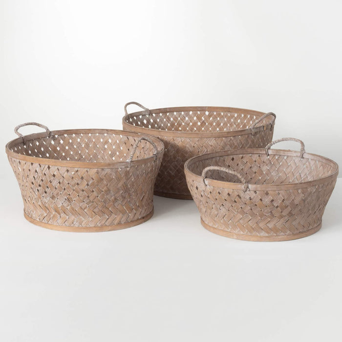 Nesting Woven Reed Basket Set 