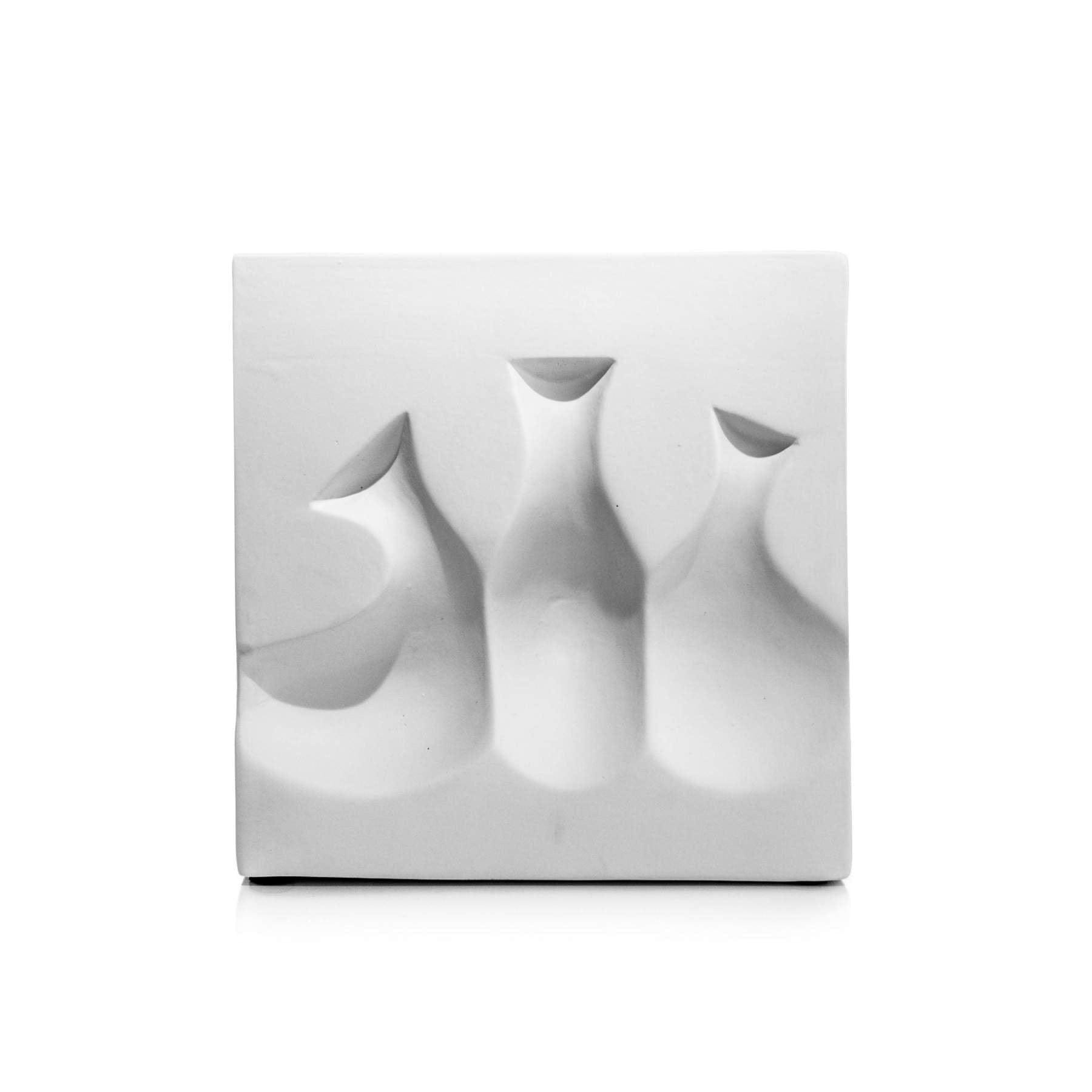 Powder White Ceramic Vase - Large White Elevate Home Decor - Vases