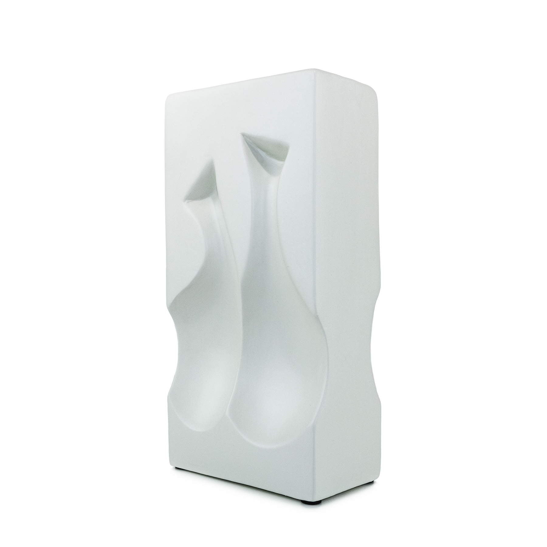 Powder White Ceramic Vase Elevate Home Decor - Vases