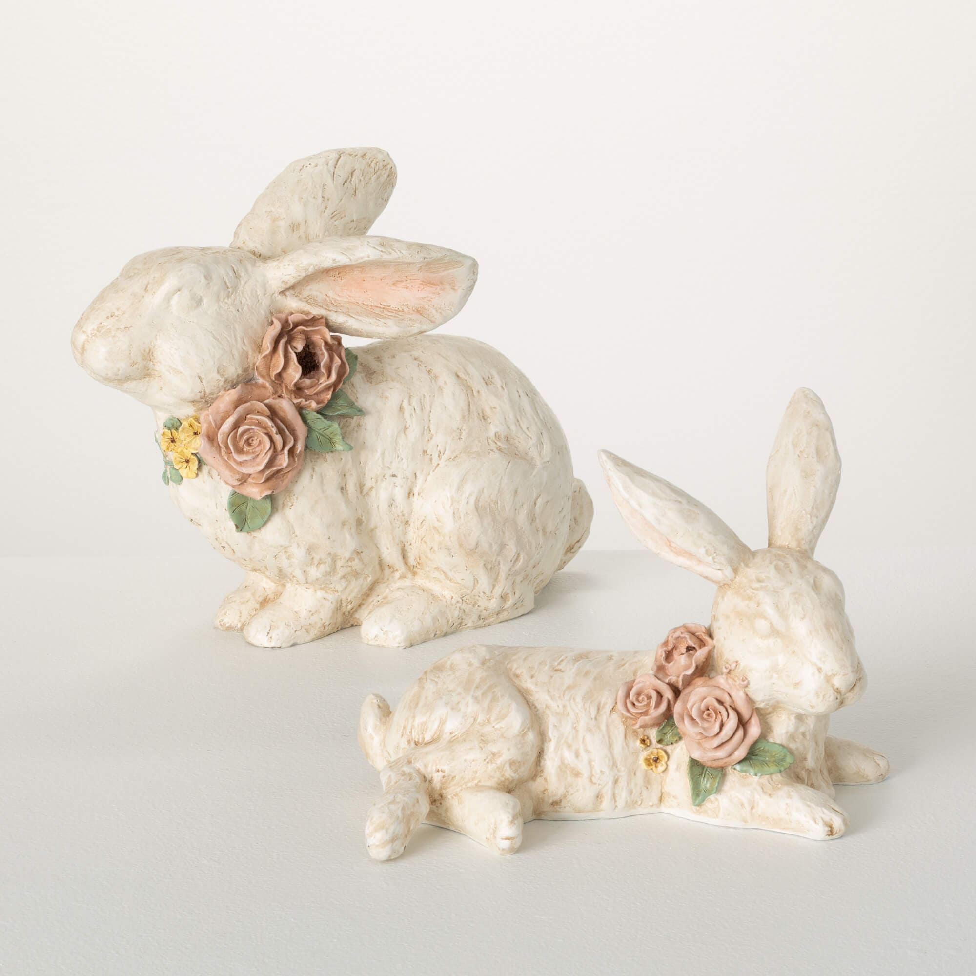 Resting Bunny Figurine Pair Elevate Home Decor - Sculptures & Statues