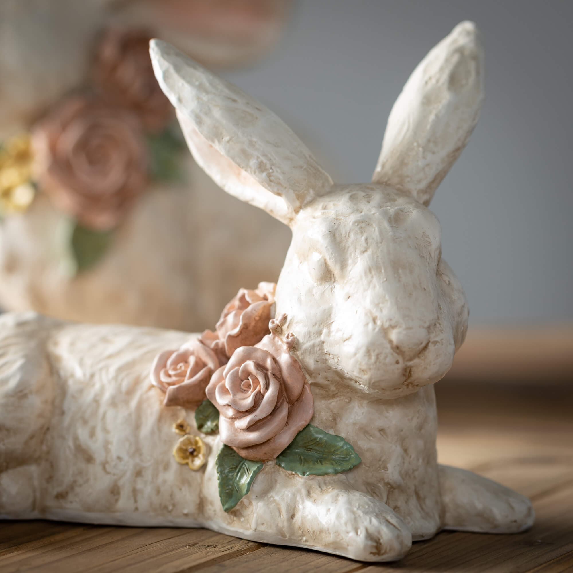Resting Bunny Figurine Pair Elevate Home Decor - Sculptures & Statues