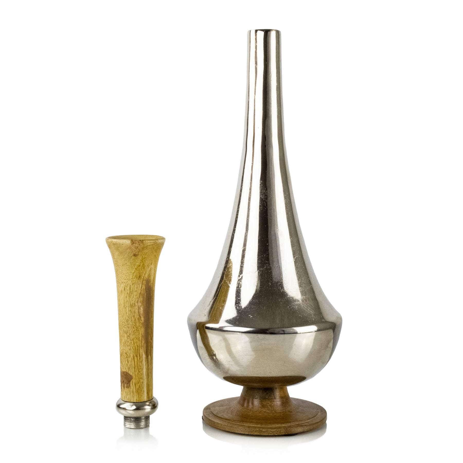 Tall Floor Vase - Metal & Wood Elevate Home Decor - Vases