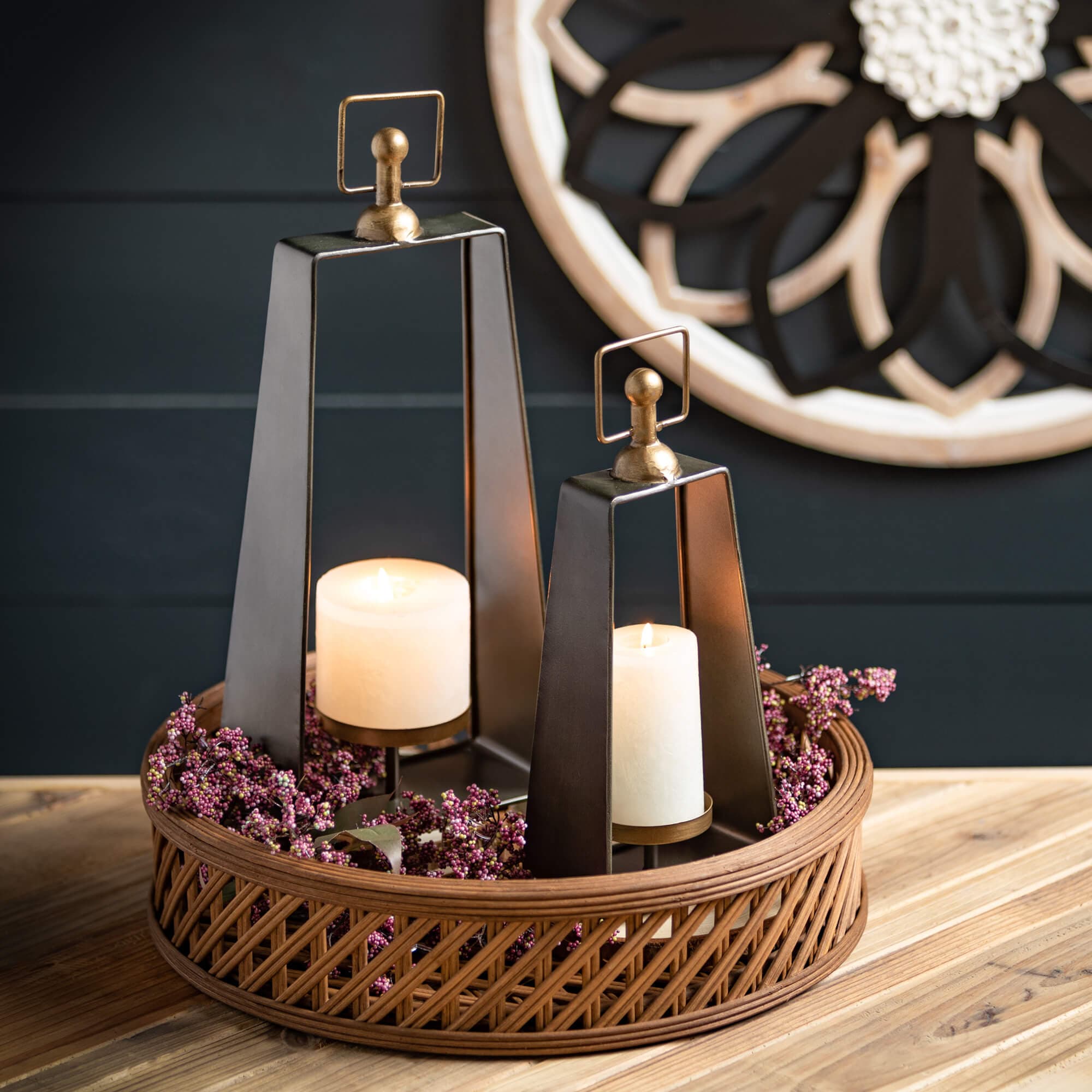 Tapered Framed Candle Holders Elevate Home Decor - Candle Holders