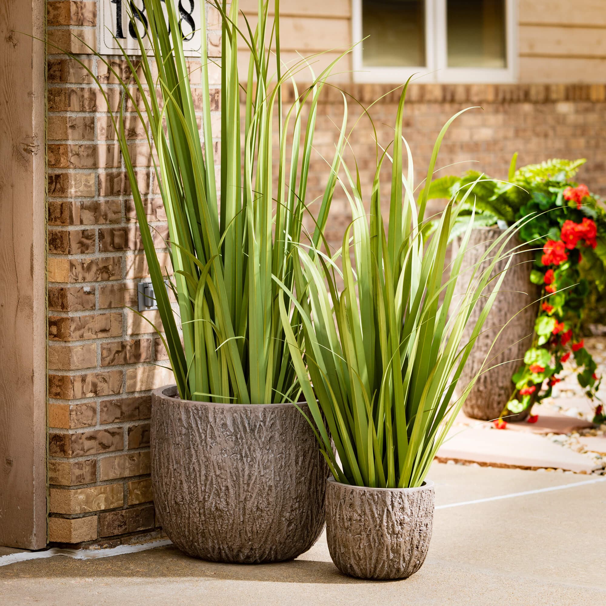 Textured Cement Planters Pot Trio Elevate Home Decor - Outdoors
