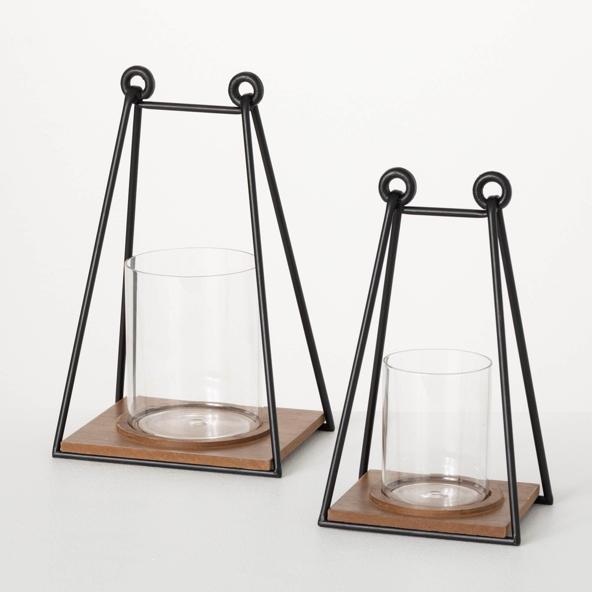 Triangular Wire Frame Lanterns Elevate Home Decor - Lanterns