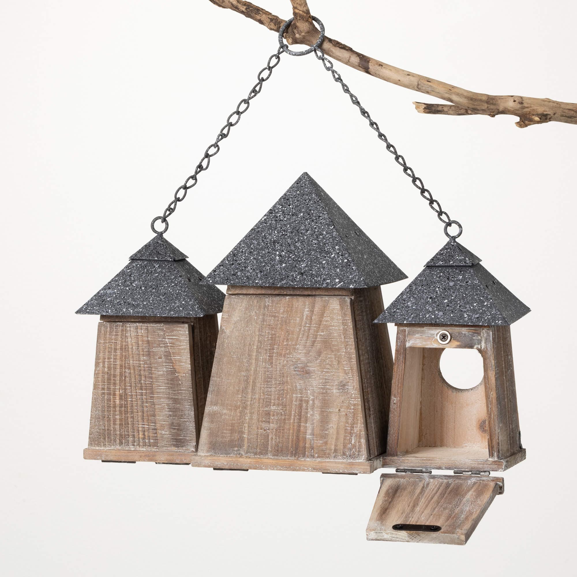 Triple Condo Wooden Birdhouse Elevate Home Decor - Outdoors